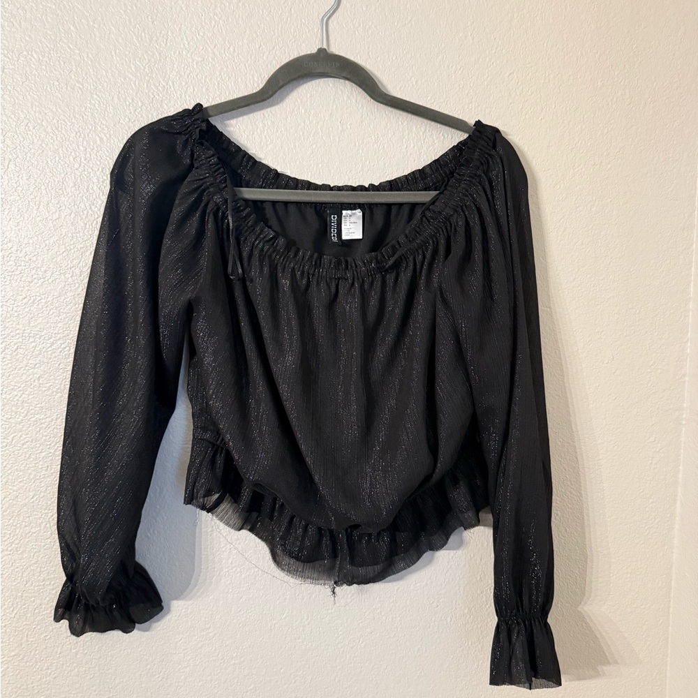 H&M Black Shimmer Blouse